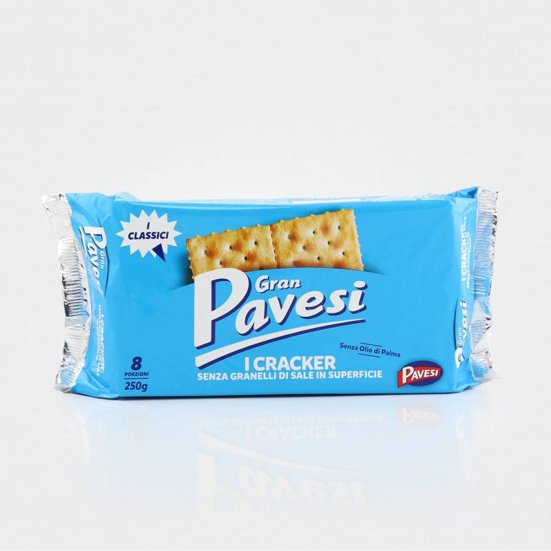 Pavesi Cracker ohne Salzkörner auf der Oberfläche Pavesi Cracker ohne Salzkörner auf der Oberfläche