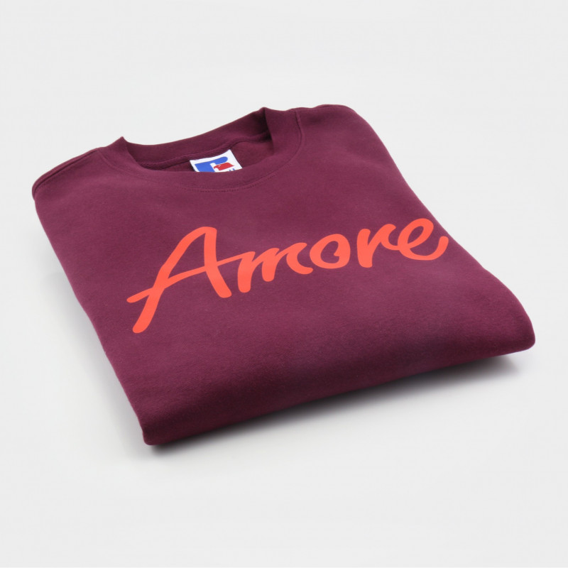 Amore-Sweatshirt, weinrot, unisex, designed in Berlin – Amore Store