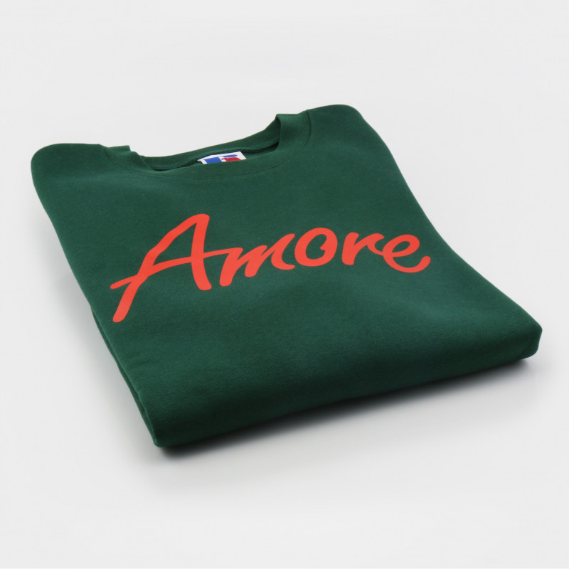 Amore-Sweatshirt, dunkelgruen, unisex, designed in Berlin – Amore Store
