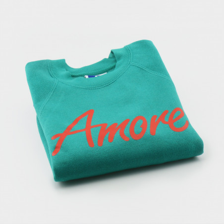 Amore-Sweatshirt für Kinder, türkis