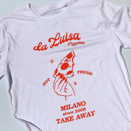 Bagni Luisa, Pizza T-Shirt, weiß