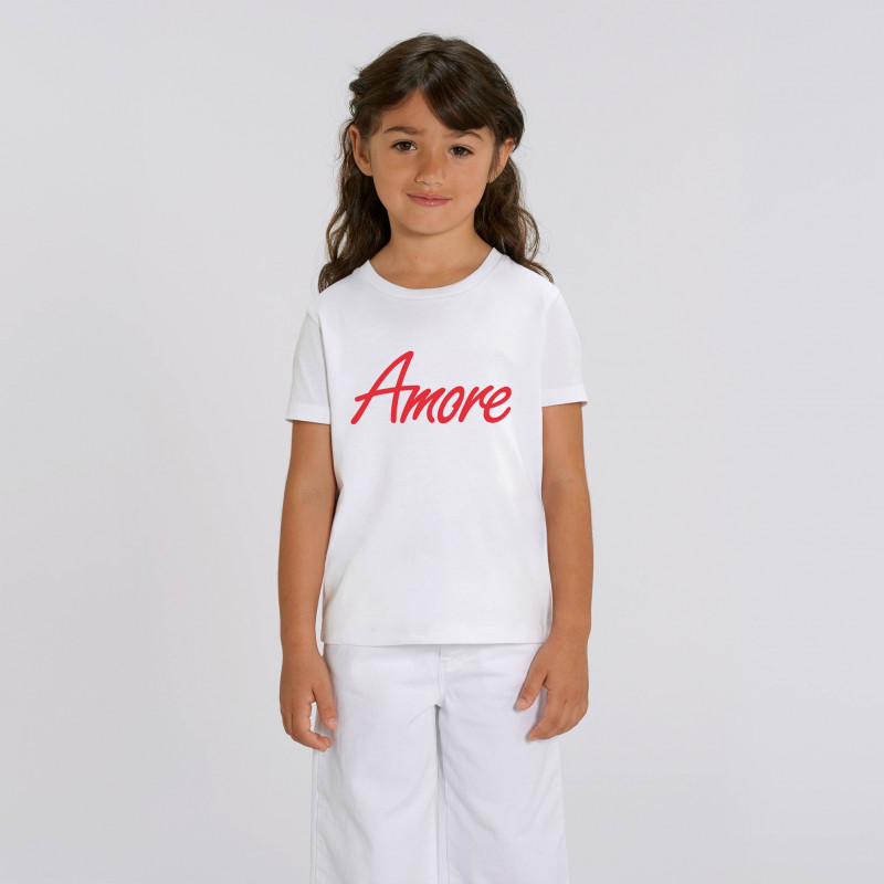 Amore T-Shirt für Kinder, weiß, Printed in Berlin