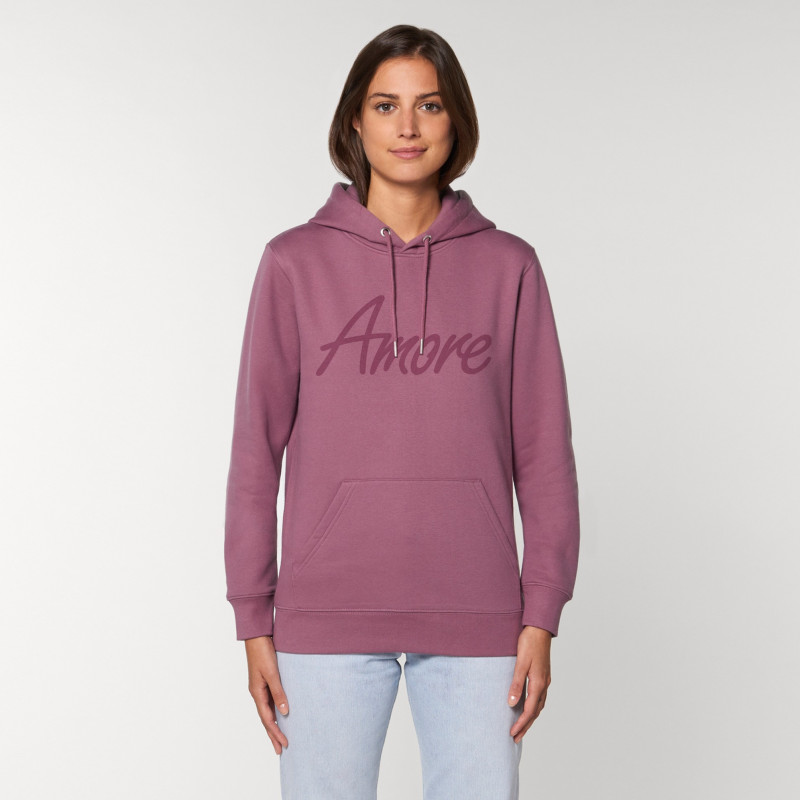 Organic Amore-Hoodie (unisex) mauve, Lack Organic Amore-Hoodie (unisex) mauve, Lack