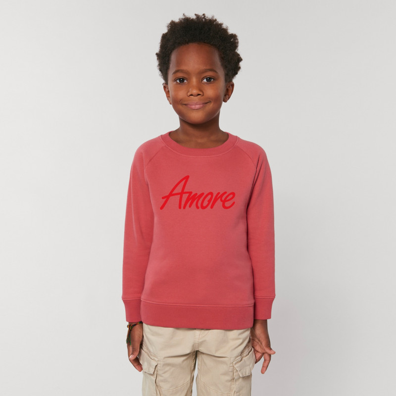 Organic Amore-Sweatshirt für Kinder, carmine red