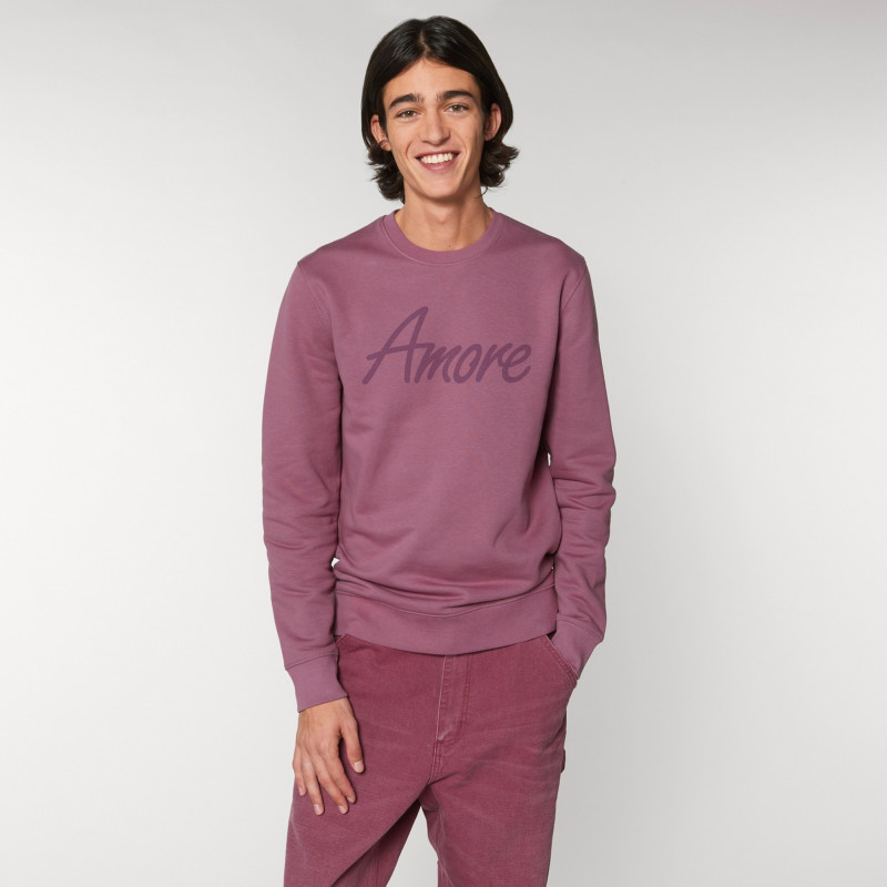 Organic Amore-Sweatshirt (unisex) mauve, Lack Organic Amore-Sweatshirt (unisex) mauve, Lack