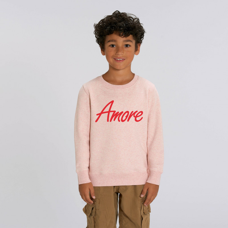Organic Amore-Sweatshirt für Kinder, cream heather pink