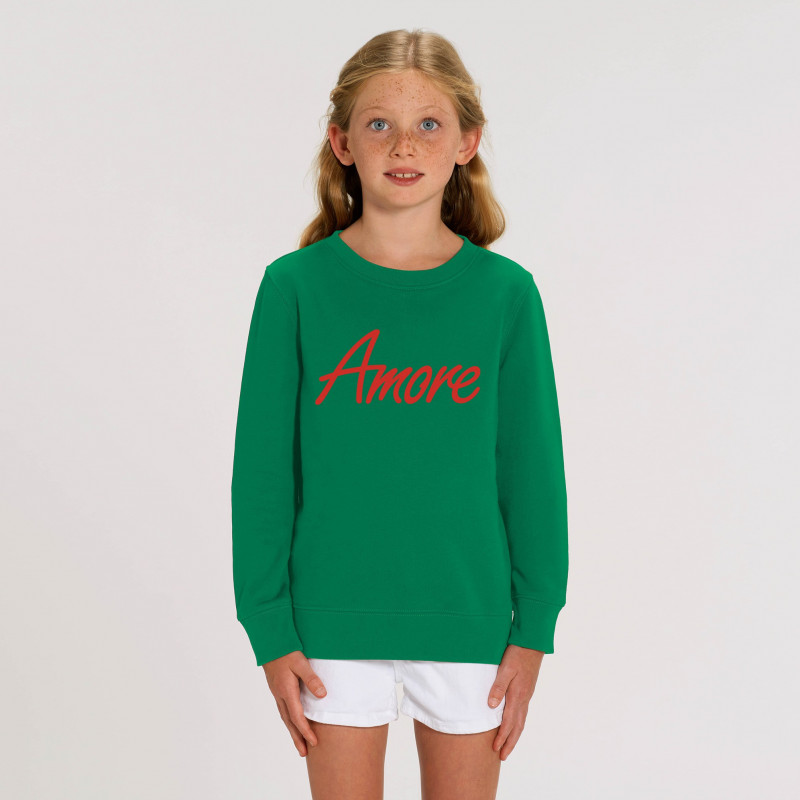 Amore-Sweatshirt für Kinder, bottle green Amore-Sweatshirt für Kinder, bottle green