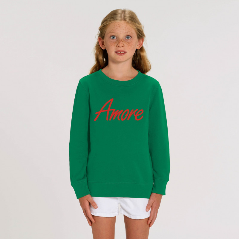 Organic Amore-Sweatshirt für Kinder, varsity green
