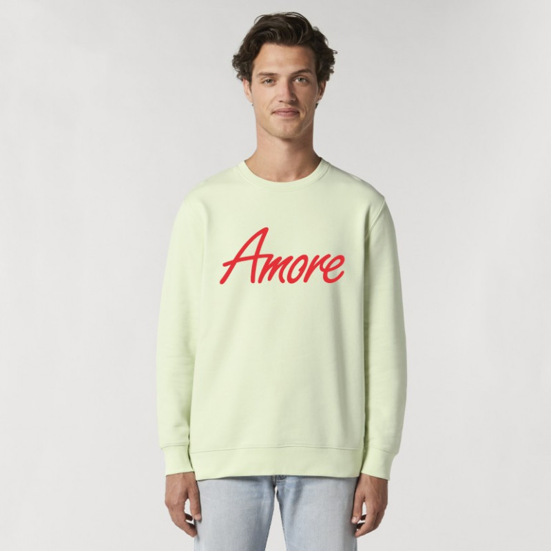Organic Amore-Sweatshirt, stem green, designed in Berlin Neukölln