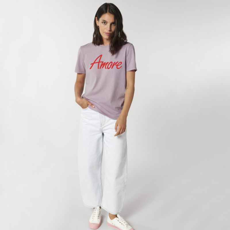 Organic Amore T-Shirt (unisex) g. dyed lilac petal Organic Amore T-Shirt (unisex) g. dyed lilac petal