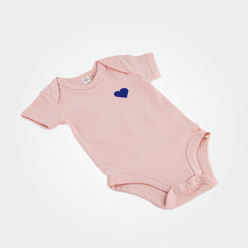 Baby-Body mit Herz, rosa Baby-Body mit Herz, rosa