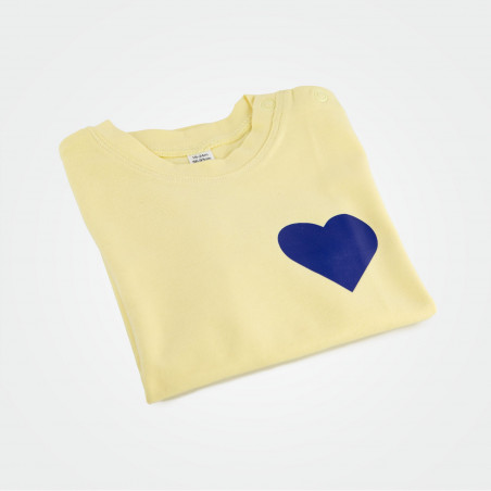 Organic Kinder T-Shirt mit Herz, gelb