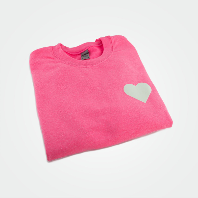 Crewneck Sweatshirt mit Herz, glow (unisex) Crewneck Sweatshirt mit Herz, glow (unisex)