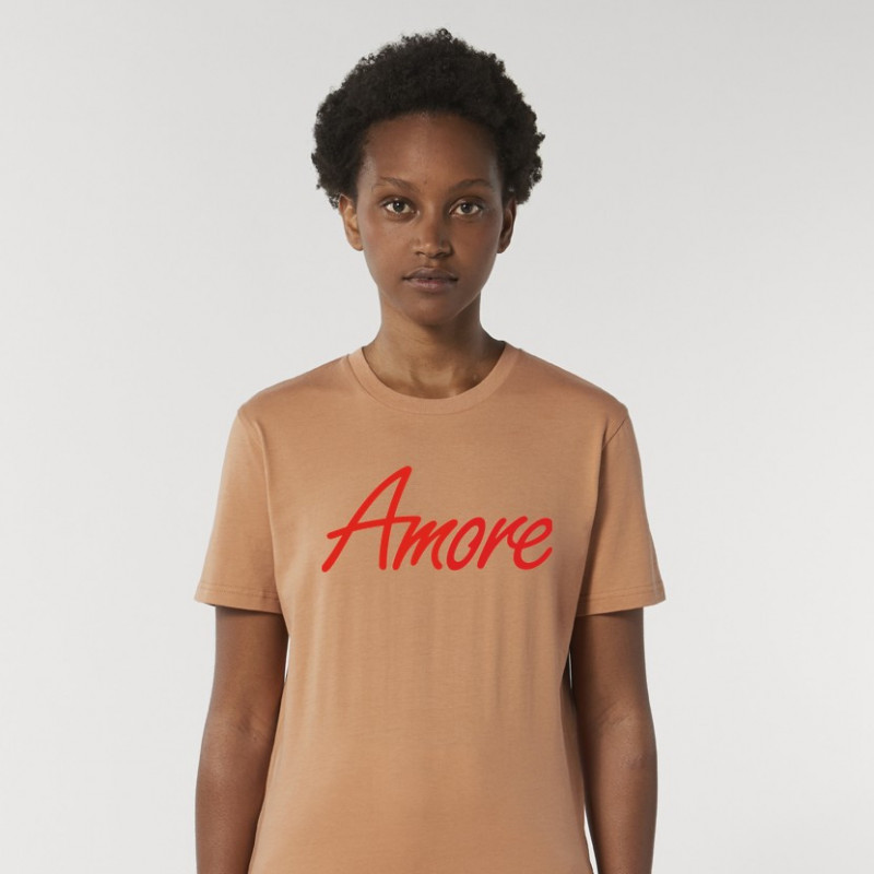 Amore-T-Shirt in camel von Stanley Stella, designed in Berlin
