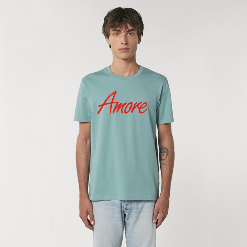 Organic Amore T-Shirt (unisex) teal monstera