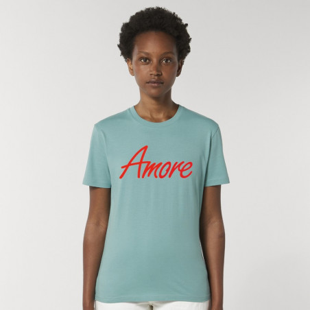 Organic Amore T-Shirt (unisex) teal monstera