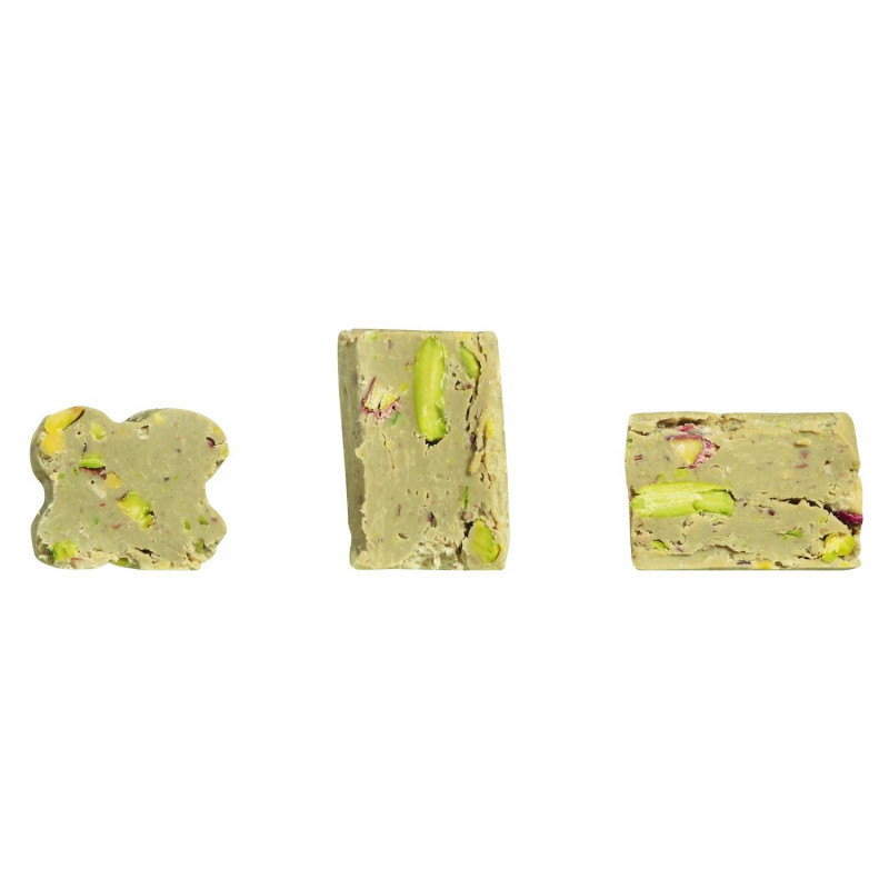 Weiße Schokoladentrüffel mit Pistazien und Piemont Haselnüssen Weiße Schokoladentrüffel mit Pistazien und Piemont Haselnüssen