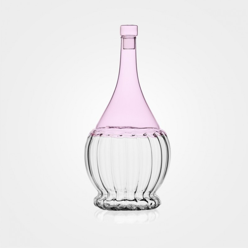 Ichendorf Milano Fiasco-Glasflasche „Garden Picnic" in Rosa