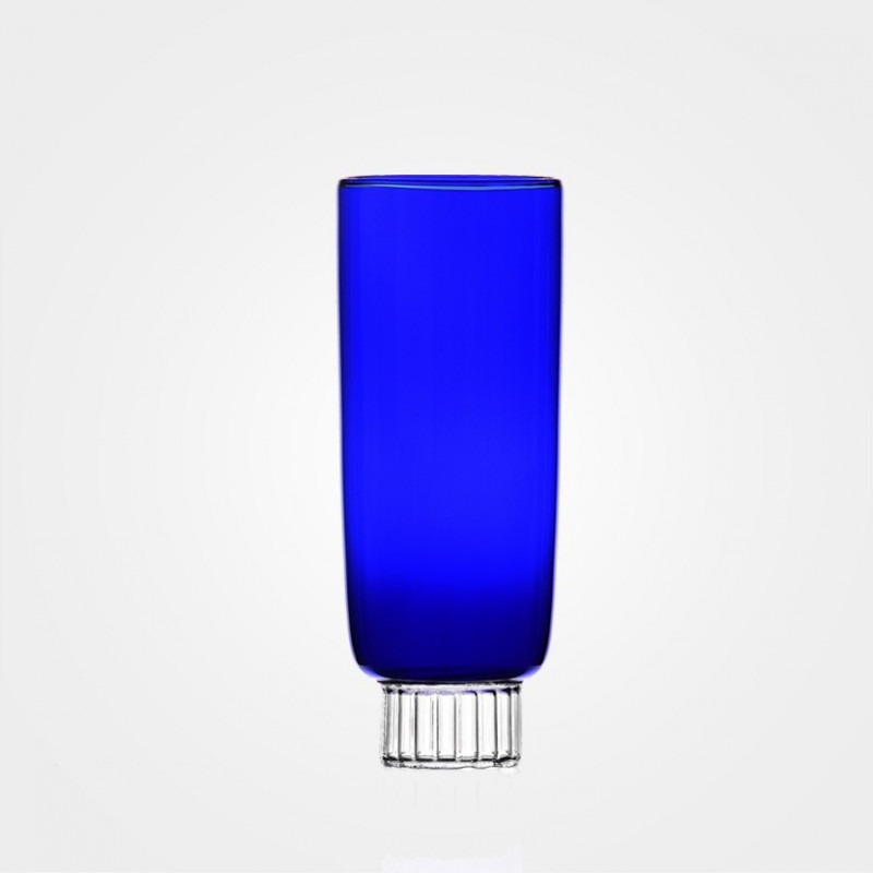 Glas „Liberta Blue Flute“ in Blau von Ichendorf Milano