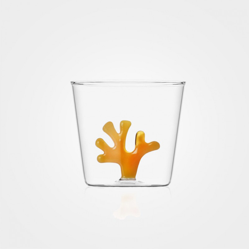 Ichendorf Milano „Coral Reef“-Glas mit orangener Koralle - Amore Store