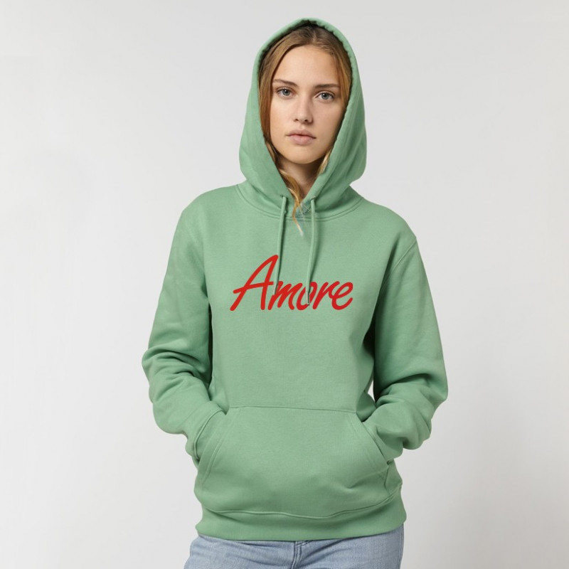 Organic Amore-Hoodie (unisex) dusty mint Organic Amore-Hoodie (unisex) dusty mint