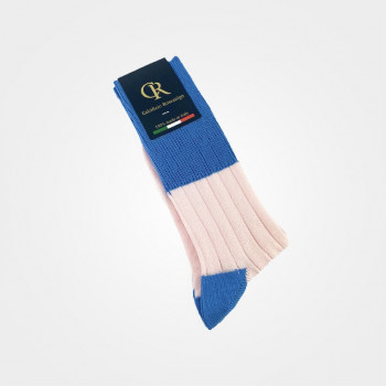 Zweifarbige Socken aus Baumwolle von Calzificio Rossanigo aus dem Piemont; Design Neil Barrett