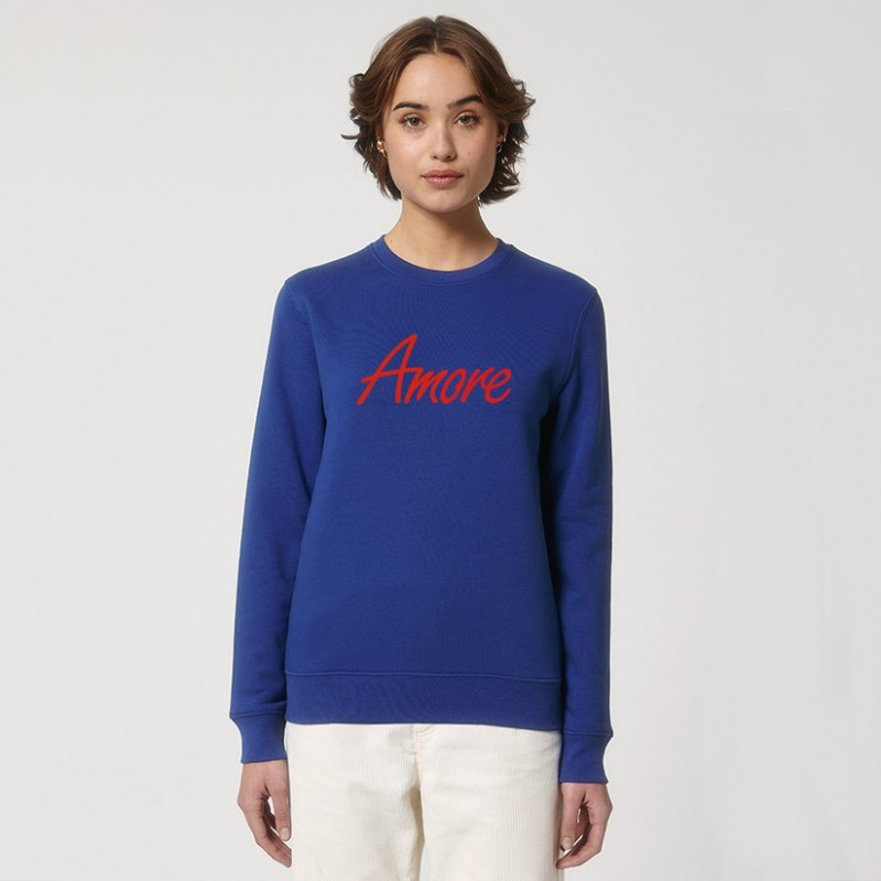 Organic Amore Sweatshirt (unisex) worker blue Organic Amore Sweatshirt (unisex) worker blue