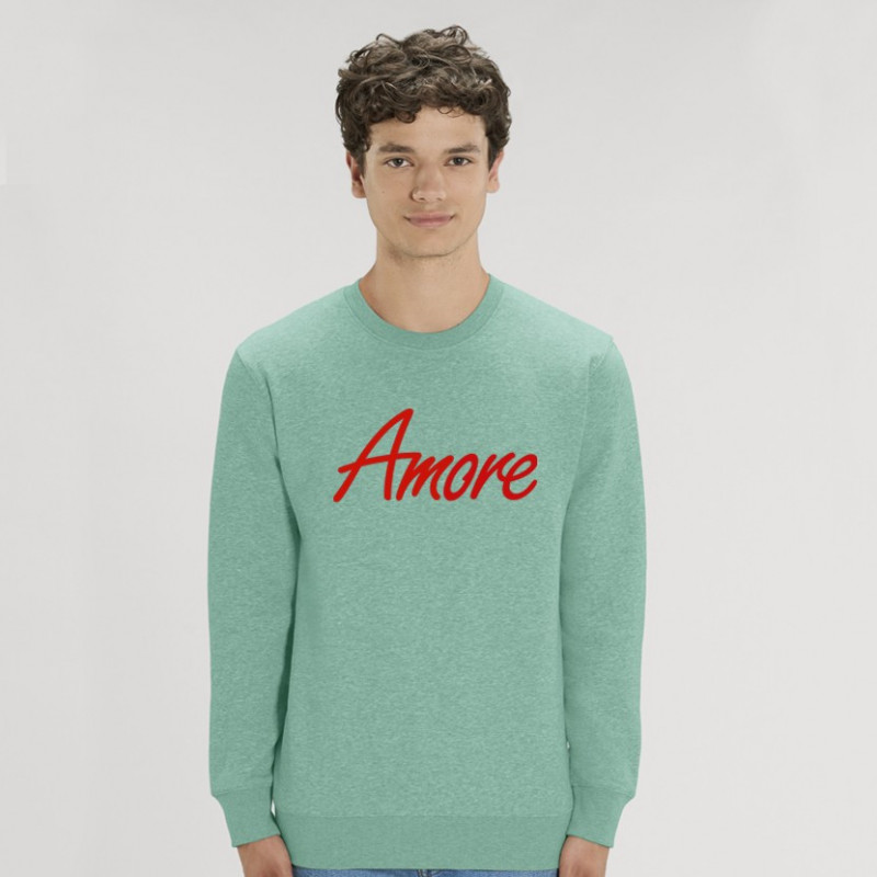 Organic Amore-Sweatshirt (unisex) mid heather green Organic Amore-Sweatshirt (unisex) mid heather green