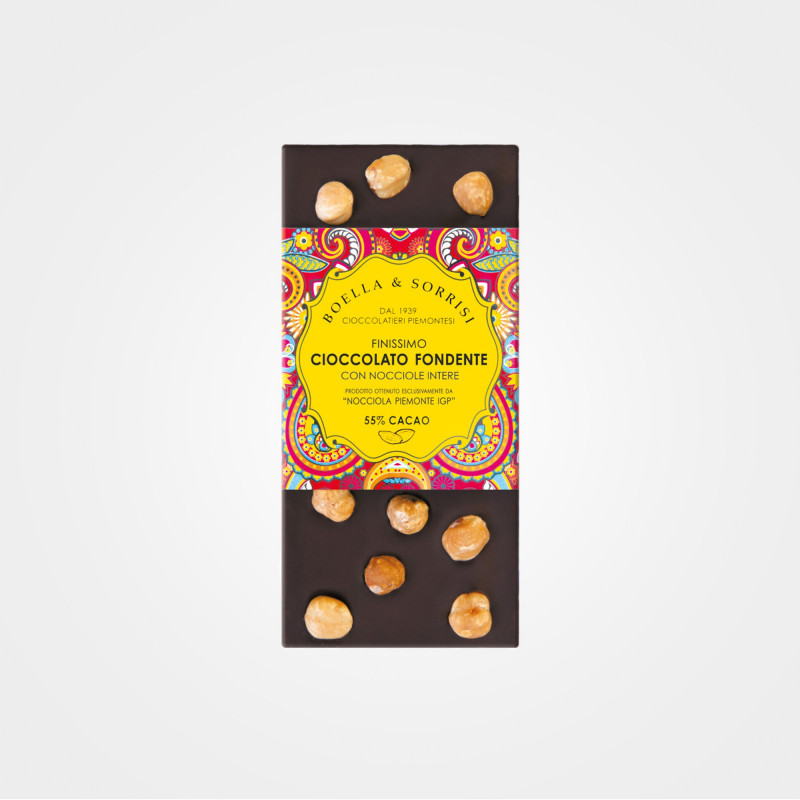 Zartbitterschokolade mit Haselnüssen von Boella Sorrisi - Amore Store