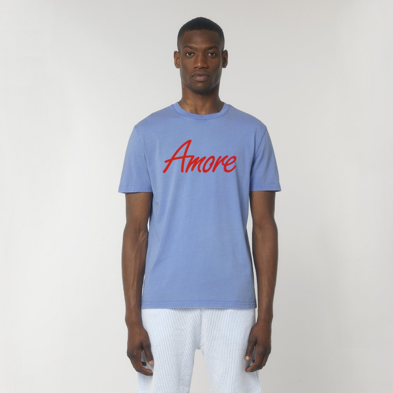 Organic Amore T-Shirt, swimmer blue, Printed in Berlin