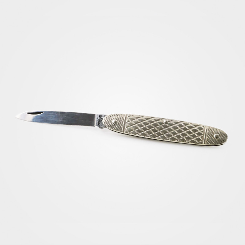 Messer von Maserin; Modell: TEMPERINO 175 „silber“, aufgeklappt Messer von Maserin; Modell: TEMPERINO 175 „silber“, aufgeklappt