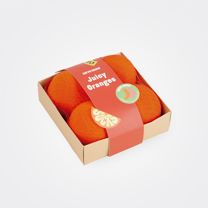 EAT MY SOCKS „Juicy Oranges“ – orangefarbene Socken
