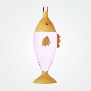 Glasflasche in Fischform „MARINE GARDEN“ von Ichendorf Milano, pink