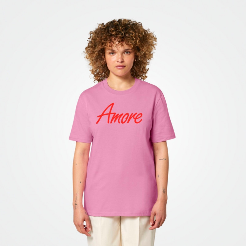 Organic Amore T-Shirt, bubble pink, Printed in Berlin