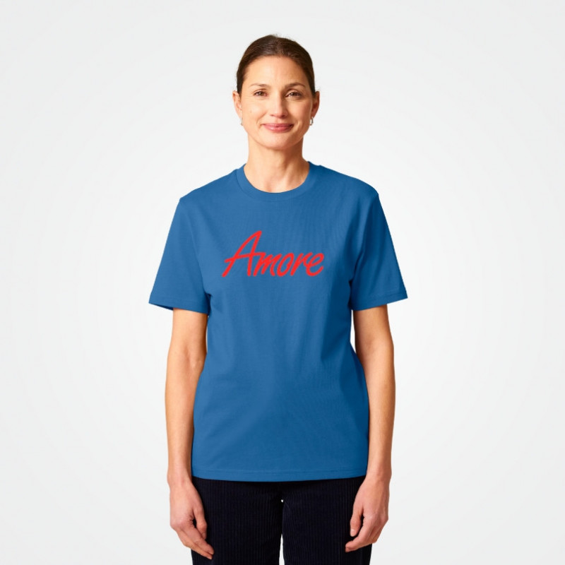 Organic Amore T-Shirt, mindful blue, Printed in Berlin