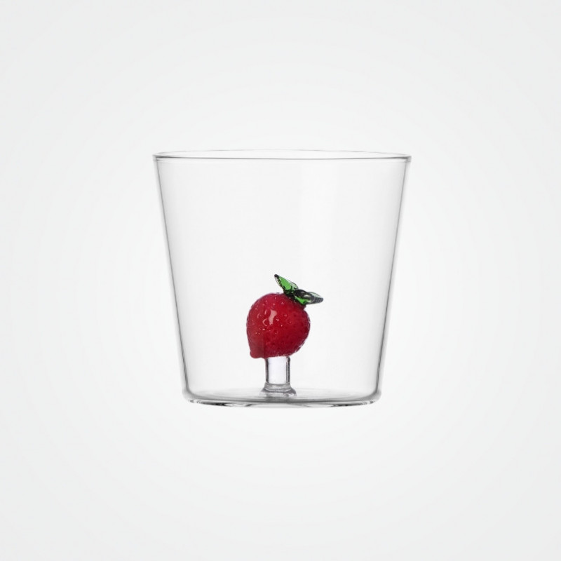 Ichendorf Milano Fruits and Flowers Tumbler Glas mit Erdbeere