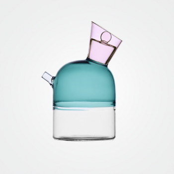 Ölflasche „TRAVASI“ von Ichendorf, petrol/pink/amber