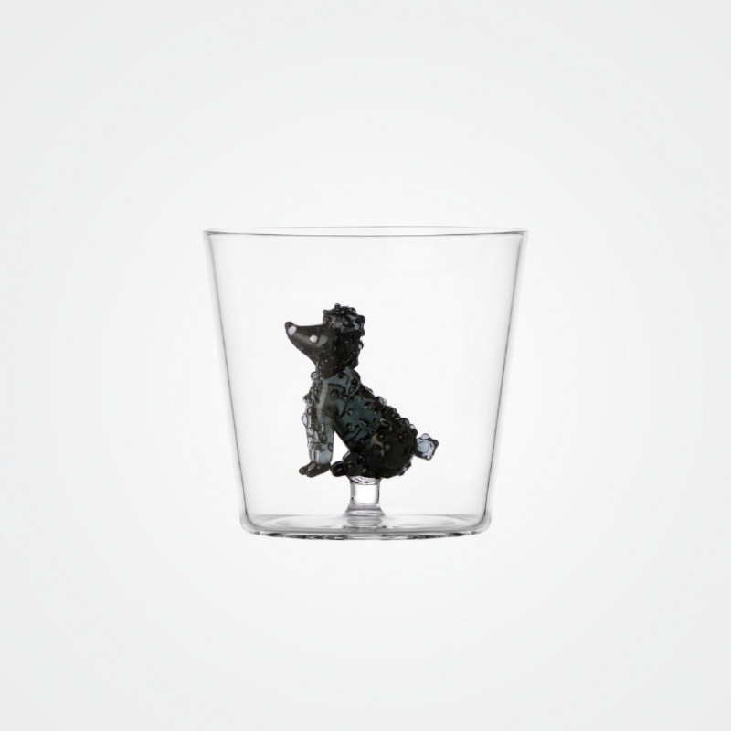 Glas „Dogs“ mit Puddel von Ichendorf Milano