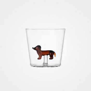 Glas „Dogs“ mit Dackel von Ichendorf Milano