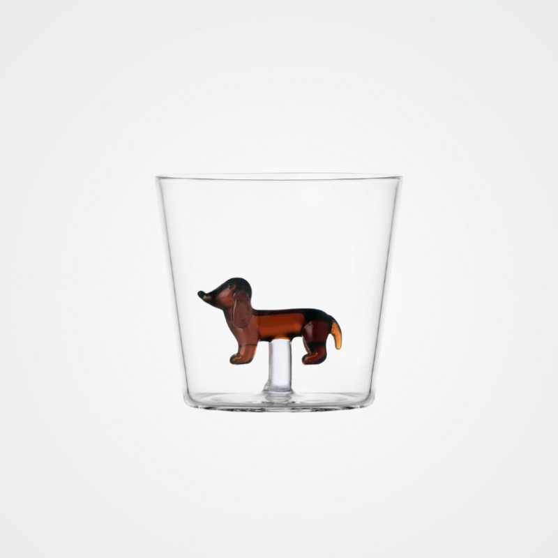 Glas „Dogs“ mit Dackel von Ichendorf Milano
